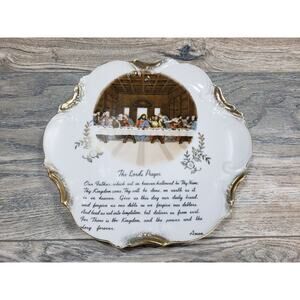 The Lord's Prayer Collectors Plate With Gold Rim Japan